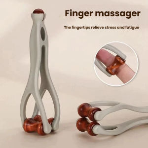 Wooden Finger Massage Roller - Multipurpose Acupressure Stick for Hand Therapy & Meridian Relief