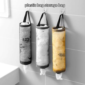 Wall-mounted Garbage Bag Storage Tidy-up Kitchen Plastic Bag Collector Perforation-Free Shopping Storage Bag