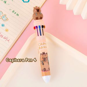 ปากกาลูกลื่น 10 สีใน 1ด้าม ปากกาน้องคาปิบาร่าน่ารัก ปากกาลายคาปิบาร่า Capibara Pen พร้อมส่งในไทย