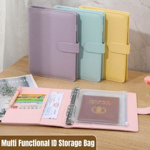A5 Binder with Zipper Envelope PU Leather 6Holes Binder File Organizer Folder Document Storage Book Home School Supplies