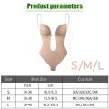 Women Backless Bra Bralette Bodysuit Shapewear Deep V-Neck Body Shaper Backless U Plunge Thong Shapers Pakaian Dalam + Celana Dalam. 