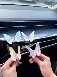 Moving Butterfly Car Dashboard Decor Auto Center Console Air Vent Decorative Ornament Car Interior Car Accessories