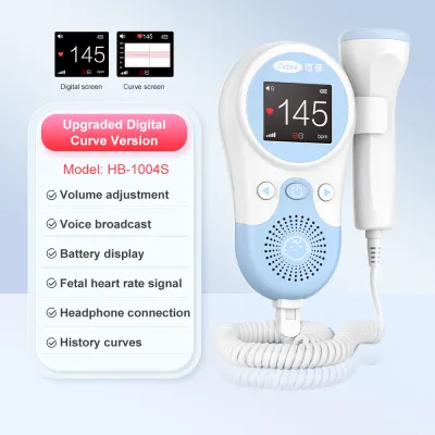 Cofoe Fetal Doppler Baby Heartbeat Detector Portable Pregnant Baby Ultrasound Heart Rate Monitor Pocket LCD Probe Vascular Doppler Stethoscope Baby Heartbeat Monitor Noise Reduction No Radiation