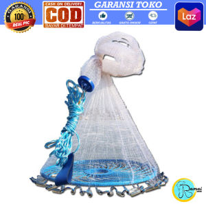 JARING LEMPAR JALA PUTAR RING BIRU CINCIN BIRU SPINNING FISHING NET RAMAI PANCING
