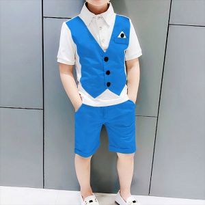 bộ bé trai bộ đồ trẻ em nam thiết kế giả gile may liền cực chất và độc lạ chất vải dày dặn mềm mịn thoáng mát mặc 4 vừa - H64