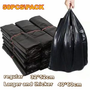 50pcs Black Disposable Garbage Bag Sturdy Thicken Quality Garbage Plastic Trash Bag Shopping Bag