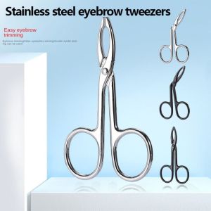 XUNJIE Slanted Stainless Steel Face Hair Removal Eyelash Clipper Epilating Tool Makeup Beauty Tools Straight Tip Tweezers Clip Eyebrow Tweezers Elbow Eyebrow Pliers Clip Hair Plucker Hairgripping