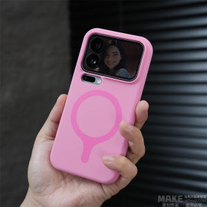 Neon Color Original Liquid Silicone Case For iPhone Xiaomi Mi 14 15 17 Pro Max Mi17 Magnetic For Magsafe Shockproof Frame Cover
