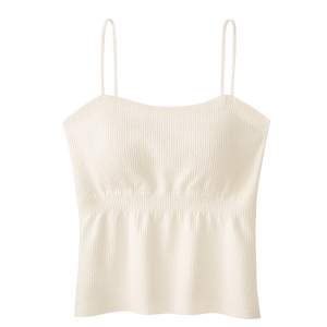 Four Seasons Pleated  Camisole with Chest Pad and Beautiful Back Underwear for Spring and Summer with Pleated Bra