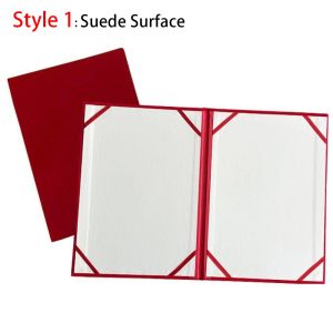 FXUP 1Pcs Plush Surface A3 A4 Paper Hardcover PU Leather Thicken Certificate Cover  Gold File Page Folder Signing Contract