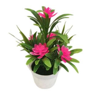 MINIFELE 262 Yellow Color for Office Wedding Party Decortion with Pots Outdoor Decor Fake False Plants Artificial Flower