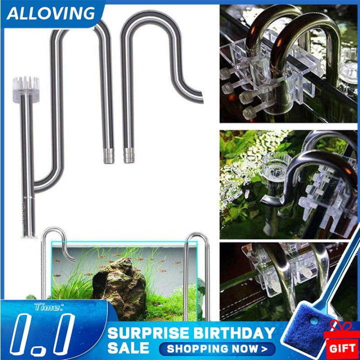 Alloving Lily Pipe Stainless Steel Inflow Outflow Filter for Aquarium ...