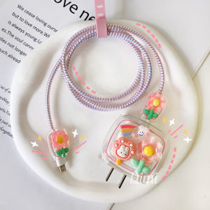 Dimi พร้อมส่งจากไทย ชุดพันสาย เคสหัวชาร์จ ลายการ์ตูน ตัวถนอมสาย USB 20w 18w 35W