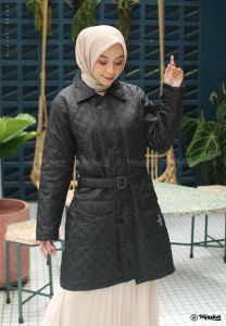 Hijacket Agnezia Green 100% Kualitas Premium - Jaket Panjang Wanita Bahan Micro Quilting Parachute - Outerwear For Hijabers