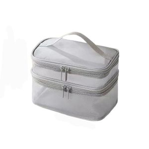 NOONOOR Large Capacity Travel Cosmetic Bag Transparent Mesh 2/3 layer Makeup Case Portable Storage Toiletry Bag Toiletries Organization