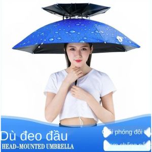 Ô dù chống gió và mưa đôi dù che đầu mũ che nắng trên cao câu cá che nắng ngoài trời