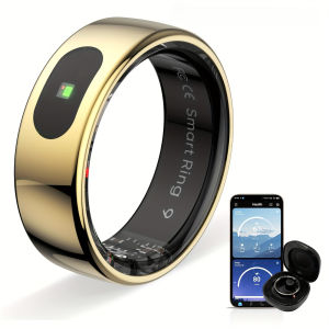 Smart Ring for Men & Women with Wireless Charging Case - Long Battery Life | 5ATM Waterproof Fitness Tracker (Steps Exercise Calories) | 24/7 Sleep & HR Tracking | Stylish Colors (Gold/Black/Silver)