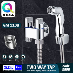 MCPRO PLUS Bathroom Faucet SILVER CHROME TWO WAY TAP with Bidet Spray & Flexible Hose SET (S898)