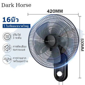 พัดลมติดผนัง16นิ้ว 5ใบพัด Wall fan พัดลมอุตสาหกรรม พัดลมผนัง แอร์บ้าน ราคาถูกๆ ส่ายหัวได้ ลมแรง  พัดลมติดผนังรีโทท พัดลมพกพา พัดลมติดฝาผนัง