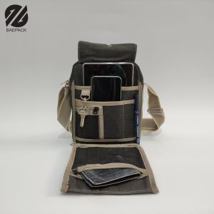Baepack Tas Bahu Pria Premium Kanvas Xavier Navy / Sling Bag / Tas Selempang Cowok Canvas / Organizer Travel Bag