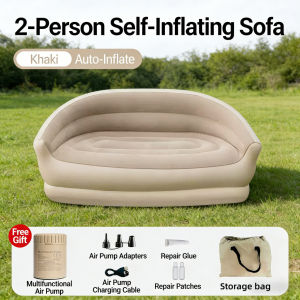 [SG Stock]Automatic Inflatable Air Bed With Built-in Pump Foldable Flocked Mattress For Camping