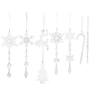 Permanent Acrylic Holiday Deck Pack of 8 Strong Ice and Ice Hangers for Christmas Display
