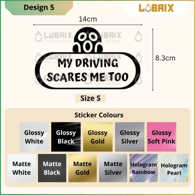LUBRIX New Driver Car Sticker Car Funny Sticker Stiker Kereta Vinyl Sticker Oracal Waterproof Car Window Decal