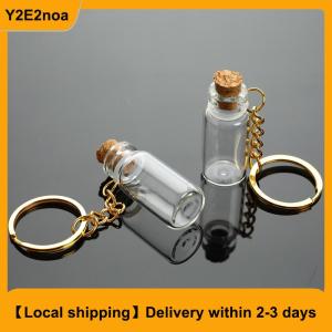 【Local shipping】 5pcs Mini Glass Bottle Vial Tube Potion Perfume Cork Jars Wish Pendant Charm