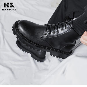 Giày đốc nam da bò cao cấp - hàng chính hãng HK.STORE - kiểu dáng trẻ trung năng động - đế cao + da mềm đi rất êm chân