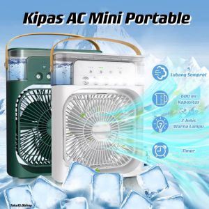 Kipas Angin Mini 4 IN 1 Air Cooler Fan Lampu Tidur LED Transparan AC Pendingin Portable Kecil Humidifier Kabut Asap Penyejuk Pewangi Di Mobil Ruangan NB02 - DISTRIBUTHOR
