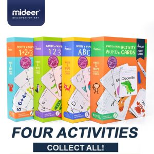 Mideer Write and Wipe Card 4 Activities for Preschoolers with Marker and Eraser Educational Toys
