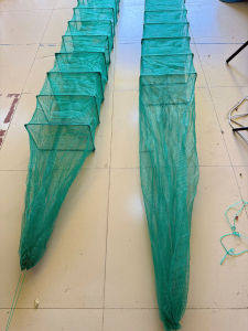 Lú Bắt Cá lưới xanh 2mm chuyên đặt các loại Tép và cá nhỏ 15 và 24 khung (ĐK 20X30 - Dài 4m5 và 6m5) MS 222