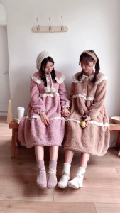 Women Coral Velvet Winter Fuzzy Slipper Socks Cute Bear Animal Sleep Foot Warmer