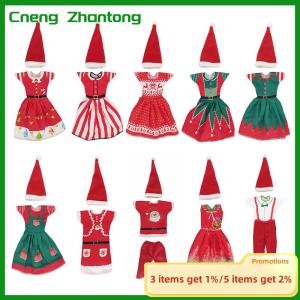 Cneng Christmas Dress Outfit Dress Hats for 11 inch 30cm Doll Clothes Doll Accessories