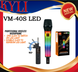 NEW JB/HARMAN VM-40S Professional Handheld Wireless Unidirectional Dynamic Microphone with RGB Light And Built In Rechargeable Battery