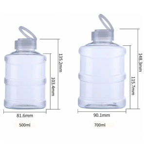 650ml/500ml Creative Mini Bucket Bottle Plastic Bottle Juice Milk Tea Bucket Mineral Water Bottle