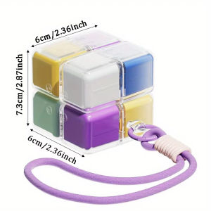 8 Grids Magnetic Pill Box Portable Magic Cube Sealed Waterproof Medicine Organizer with Lanyard
