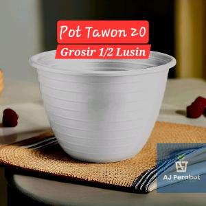 GROSIR 1/2 Lusin Pot Tawon Ukuran 20 / Pot Tanaman / Pot Bunga Plastik / Pot Kembang / Pot Plastik