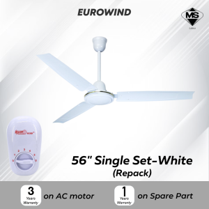 KDK K12V0 (120cm/48") / EUROWIND (140cm/56") Kipas Siling Kipas syiling Kipas Ceiling Ceiling Fan With Regulator 3 blades 48‘"/56" Single Set吊扇