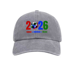 2026 World Cup Washed Print Baseball Cap for Women Vintage Casual Duckbill Cap Outdoor Sun Hat for Men In Stock