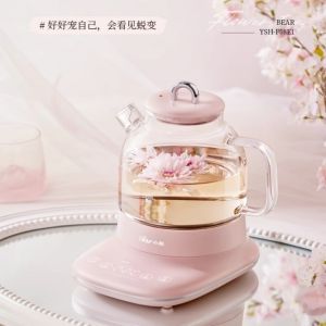 小熊养生壶YSH-F08E1迷你玻璃烧水壶煮花茶器女士高颜值2025