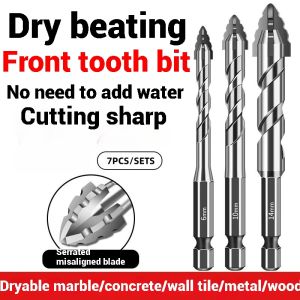 7PCS Tungsten Steel Serrated Drilling Bit Set  for Tile Glass Marble Wood Metal Drilling