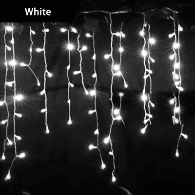 《 𝗪𝗔𝗧𝗘𝗥𝗣𝗥𝗢𝗢𝗙 》 8 Modes Fairy Curtain String Light 4M LED Garden Party Outdoor Hanging Decoration Lamp Lampu Dekorasi 装饰灯