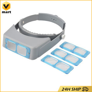 Head Mounted Magnifier Glass for Close Up Work Tungfull Headband Magnifier Head-mounted Hands Free Magnifying Glasses Loupe Visor for Electronics Watch Repair Jewelry