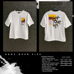 KAOS OBLONG OVERSIZE PRIA/WANITA/SPOON/MOTIF PUTIH JUST ONE LEFT