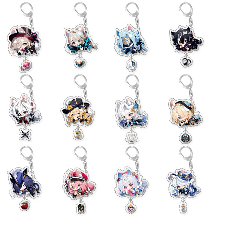 Genshin Impact Acrylic KeyChains Furina Neuvillette Wriothesley Car ...