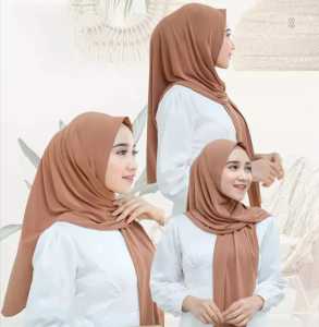 Hijab instan segitiga malaya bahan Jersey / kerudung segitiga jersey premium instan malaya / jilbab jersey segitiga