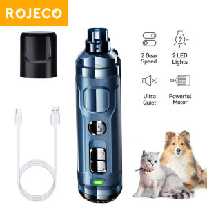 ROJECO N30 ไฟฟ้าสุนัขเล็บ Clippers ชาร์จสัตว์เลี้ยงเล็บเครื่องบดกรงเล็บเล็บอัตโนมัติ Cat Claws เครื่องตัดสัตว์เลี้ยง Trimmer สําหรับสุนัขแมวสัตว์เลี้ยง