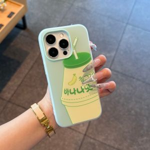 Phone Case For Samsung A23 A24 A26 A32 A36 A53 A54 A55 A56 A02S A03S A03 A04E A04 A05 A05S A06 A07 A12 A125 Casing Samsung A13 A13LIE A04S A14 A15 A16 A17 M02S M04 M13 Cute Yogurt Ins 2 in1 Jelly Shockproof Silicone TPU Case Cover GDK050A