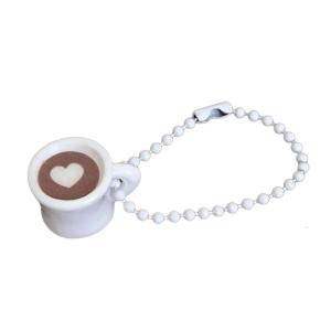 Lovely 3D Coffee Cup Keychain With Heart Latteart Plan Perfect For Donations And Daily Accessories